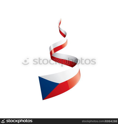 Czechia national flag, vector illustration on a white background. Czechia flag, vector illustration on a white background