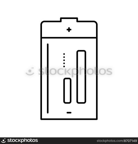 d battery power energy line icon vector. d battery power energy sign. isolated contour symbol black illustration. d battery power energy line icon vector illustration