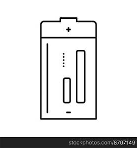d battery power energy line icon vector. d battery power energy sign. isolated contour symbol black illustration. d battery power energy line icon vector illustration