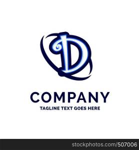 D Company Name Design Blue Logo Design. Logo Template. Brand Name template Place for Tagline. Creative Logo Design