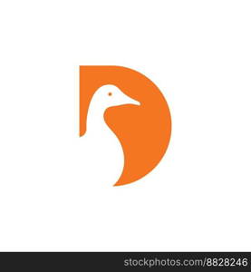 D duck logo vector icon illustration design 