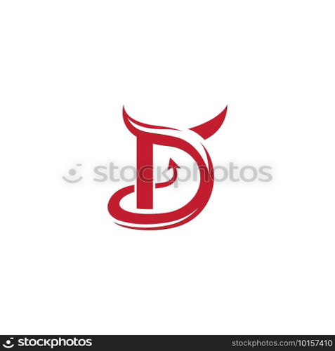 D initial Devil logo ilustration vector template