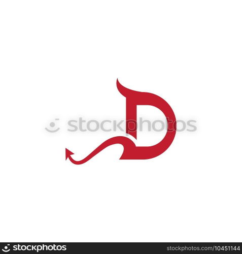 D initial Devil logo ilustration vector template