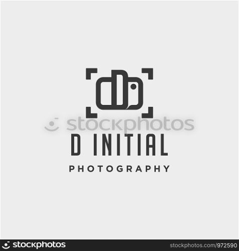 d initial photography logo template vector design icon element. d initial photography logo template vector design