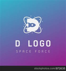 d initial space force logo design galaxy rocket vector in gradient background - vector. d initial space force logo design galaxy rocket vector in gradient background