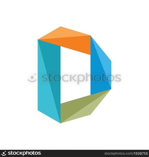 D Letter Abstract Simple Clean Geometric Business Logo