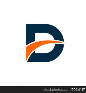D Letter and Swoosh Vector Logo Template