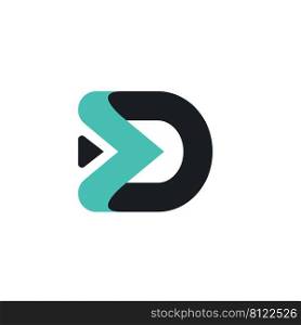 D letter arrow  icon illustration vector concept design template