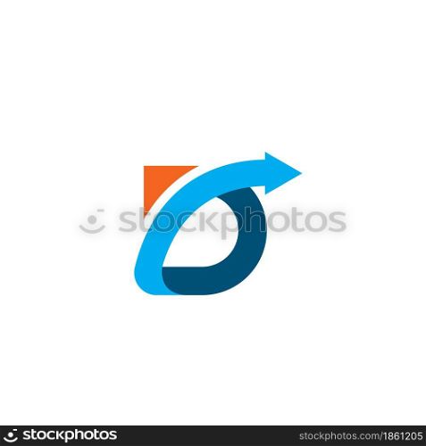 d letter arrow icon illustration vector design