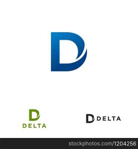 D letter design concept for business or company name initial