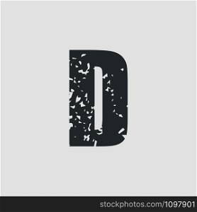D letter grunge style simple design. Vector eps10