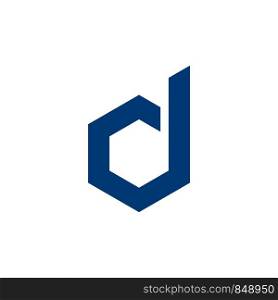 D Letter hexagon Shape Logo Template Illustration Design. Vector EPS 10.