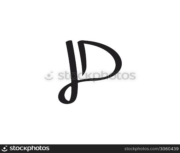 D letter icon and symbol vector template