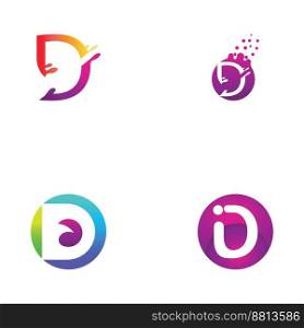 D letter logo and symbol illustration design