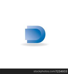 D Letter Logo Design with 3D Effect and Blue Gradient.