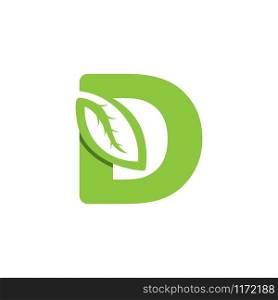 D Letter logo leaf concept template design