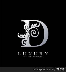 D Letter Logo Monogram Luxury Initial Logo vector template design silver.