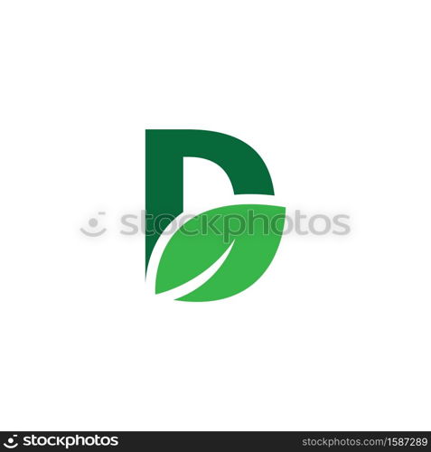 D letter logo natural illustration