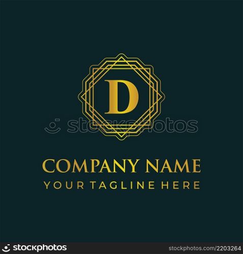 D letter logo vector template