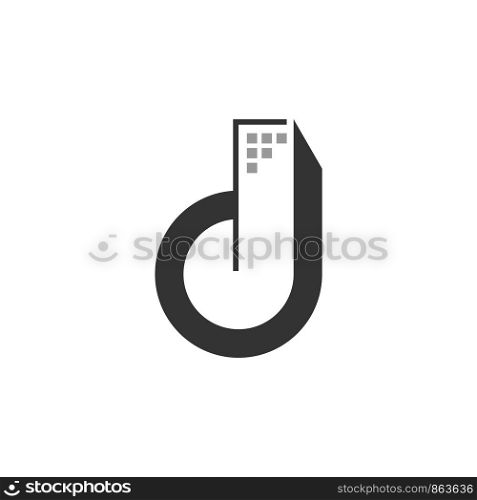 D Letter Monochrome Logo Template Illustration Design. Vector EPS 10.