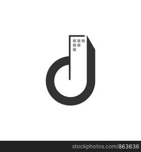 D Letter Monochrome Logo Template Illustration Design. Vector EPS 10.