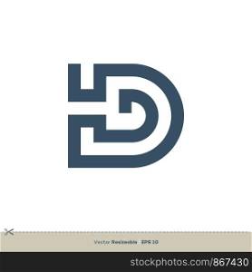D Letter vector Logo Template Illustration Design. Vector EPS 10.