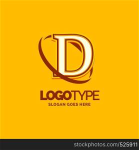D Logo Template. Yellow Background Circle Brand Name template Place for Tagline. Creative Logo Design