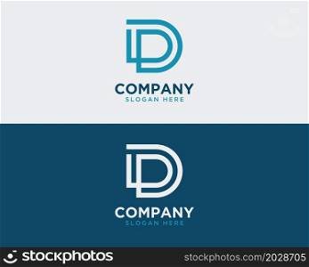 D stylized letter logo design template
