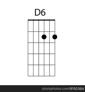 D6 guitar chord icon vector illustration design