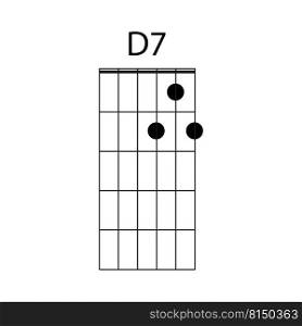 D7 guitar chord icon vector illustration design