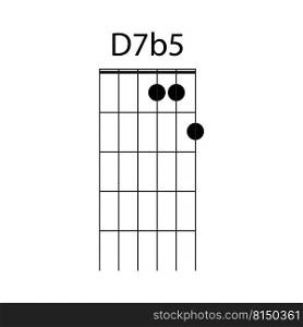 D7b5 guitar chord icon vector illustration design