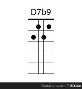 D7b9 guitar chord icon vector illustration design