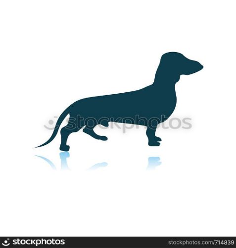 Dachshund Dog Icon. Shadow Reflection Design. Vector Illustration.