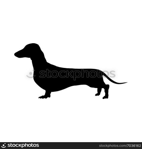 Dachshund Dog Silhouette. Smooth Vector Illustration.