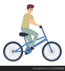 Dad on bike icon cartoon vector. Happy father. Family support. Dad on bike icon cartoon vector. Happy father