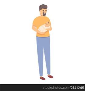 Dad with baby icon cartoon vector. Parent with infant. Born son. Dad with baby icon cartoon vector. Parent with infant
