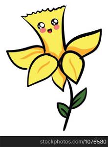 Daffodil cute, illustration, vector on white background.
