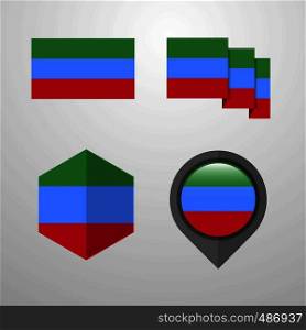 Dagestan flag design set vector