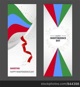 Dagestan Happy independence day Confetti Celebration Background Vertical Banner set