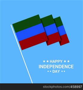 Dagestan Independence day typographic design with flag vector