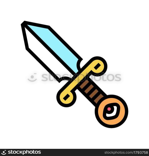 dagger boho color icon vector. dagger boho sign. isolated symbol illustration. dagger boho color icon vector illustration
