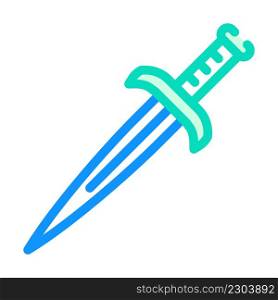 dagger knife color icon vector. dagger knife sign. isolated symbol illustration. dagger knife color icon vector illustration