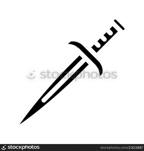 dagger knife glyph icon vector. dagger knife sign. isolated contour symbol black illustration. dagger knife glyph icon vector illustration