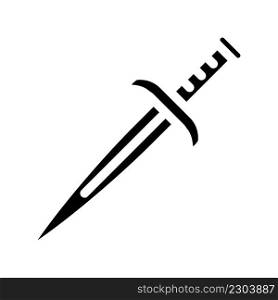 dagger knife glyph icon vector. dagger knife sign. isolated contour symbol black illustration. dagger knife glyph icon vector illustration
