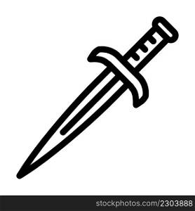 dagger knife line icon vector. dagger knife sign. isolated contour symbol black illustration. dagger knife line icon vector illustration