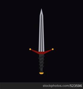 Dagger sword illustration weapon vector icon. Blade knife design art warrior symbol. Fantasy medieval flat battle sign