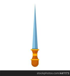 Dagger with a long slender blade icon. Cartoon illustration of dagger with a long slender blade ancient dagger vector icon for web. Dagger with long slender blade icon, cartoon style