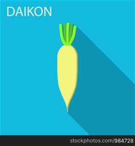 Daikon icon. Flat illustration of daikon vector icon for web design. Daikon icon, flat style