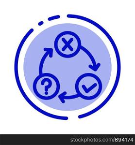 Daily, Flow, Issues, Organization, Realization Blue Dotted Line Line Icon