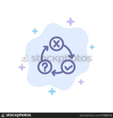 Daily, Flow, Issues, Organization, Realization Blue Icon on Abstract Cloud Background